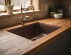 Handmade Hammered Undermount Sink Solid Copper Basin for Rustic Luxury Home Interiors Kitchen Design