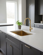 Handmade Solid Brass Bar Sink Square Hammered Undermount Prep Sink Unlacquered Brass Kitchen Sink