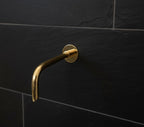 Unlacquered Brass Wall-Mount Faucet – Handmade Solid Brass Modern Cross Handle Bathroom Tap