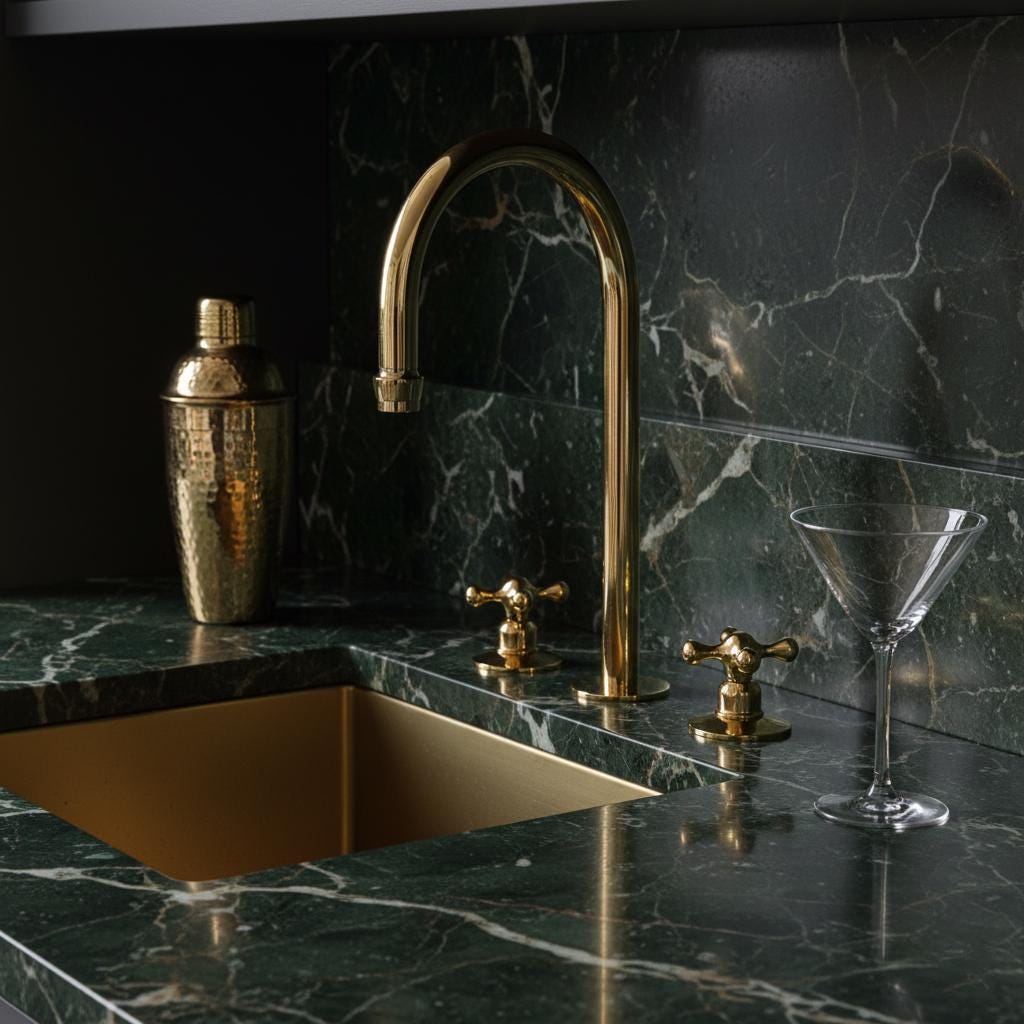 Unlacquered Brass Widespread Faucet – Handmade Solid Brass Bathroom Sink Tap with Cross Handles