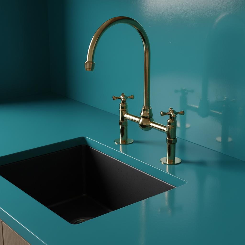 Unlacquered Brass Bridge Faucet – Solid Brass Kitchen Mixer Tap, Luxury Gooseneck Farmhouse Sink Fixture