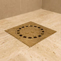 Solid Brass Square Floor Drain Cover – Luxury Shower Drain with Removable Round Strainer for Bathroom