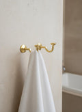Set of Two Solid Brass Wall Hooks – Unlacquered Minimalist Coat & Towel Hangers Set