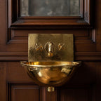 Handmade Hammered Solid Brass Wall Mount Sink with Faucet for Luxury High-End Bathroom Designs