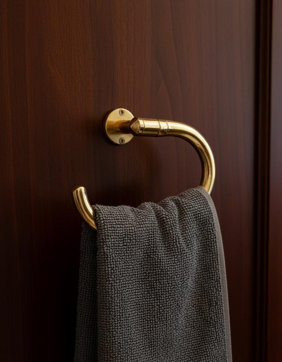 Solid Unlacquered Brass Toilet Paper Holder – Vintage Wall-Mount Bathroom Fixture