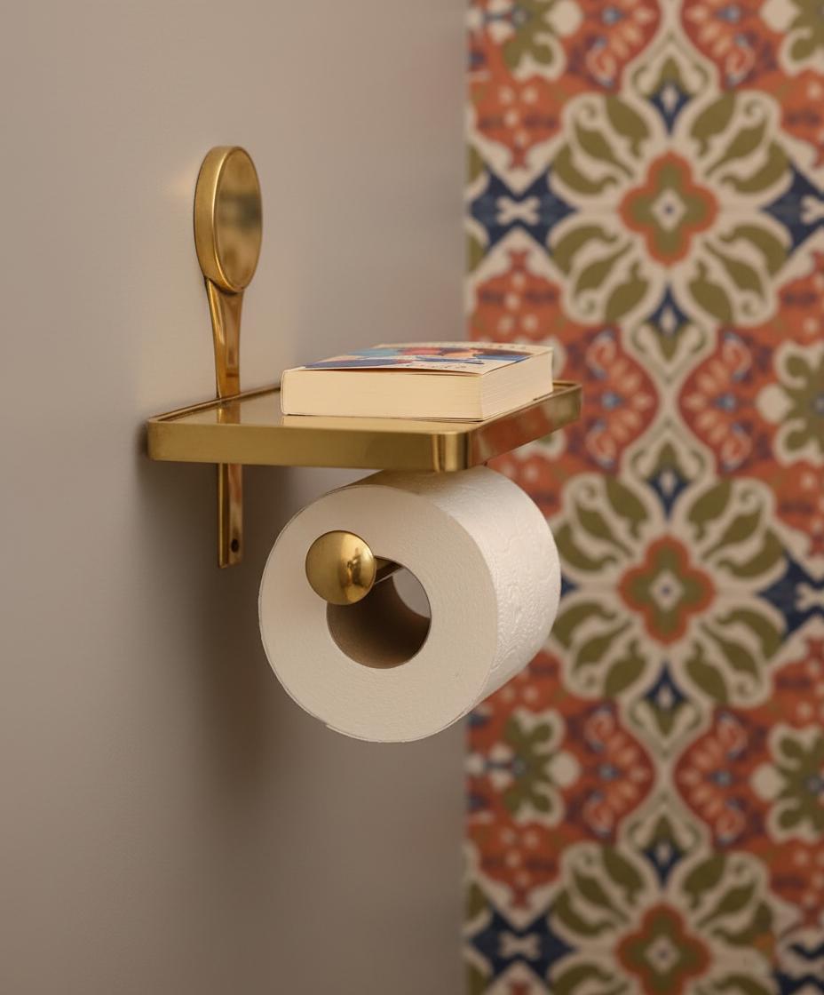 Solid brass toilet paper holder modern bathroom fixture