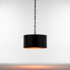 Handmade Hammered Pendant Light Solid Copper Shade with Matte Black Finish for Modern Luxury Interiors