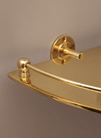 Unlacquered Solid Brass Corner Shelf – Luxury Wall-Mount Bathroom Storage