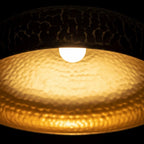 Handmade Hammered Brass Dome Pendant Light with Warm Brass Interior Ceiling Fixture