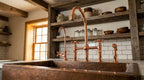 Solid Brass Farmhouse Kitchen Bridge Faucet with Sprayer And Cold Water Tap