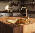 Handmade Square Brass Undermount Sink with Hammered Texture for Kitchen or Bar