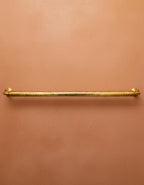 Hammered Solid Brass Towel Bar – Unlacquered Wall Mount Bathroom Rail