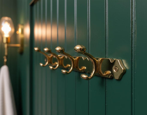Brass Wall Hook Rack – Unlacquered Solid Brass Coat & Towel Holder