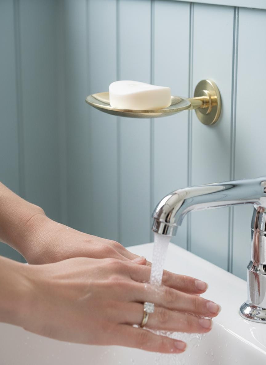 Solid Unlacquered Brass Soap Dish – Wall-Mount Luxury Bathroom Holder