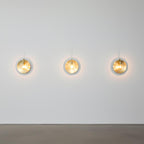 Unlacquered Brass Wall Light – Helios Inspired Round Backplate Sconce with Exposed Bulb