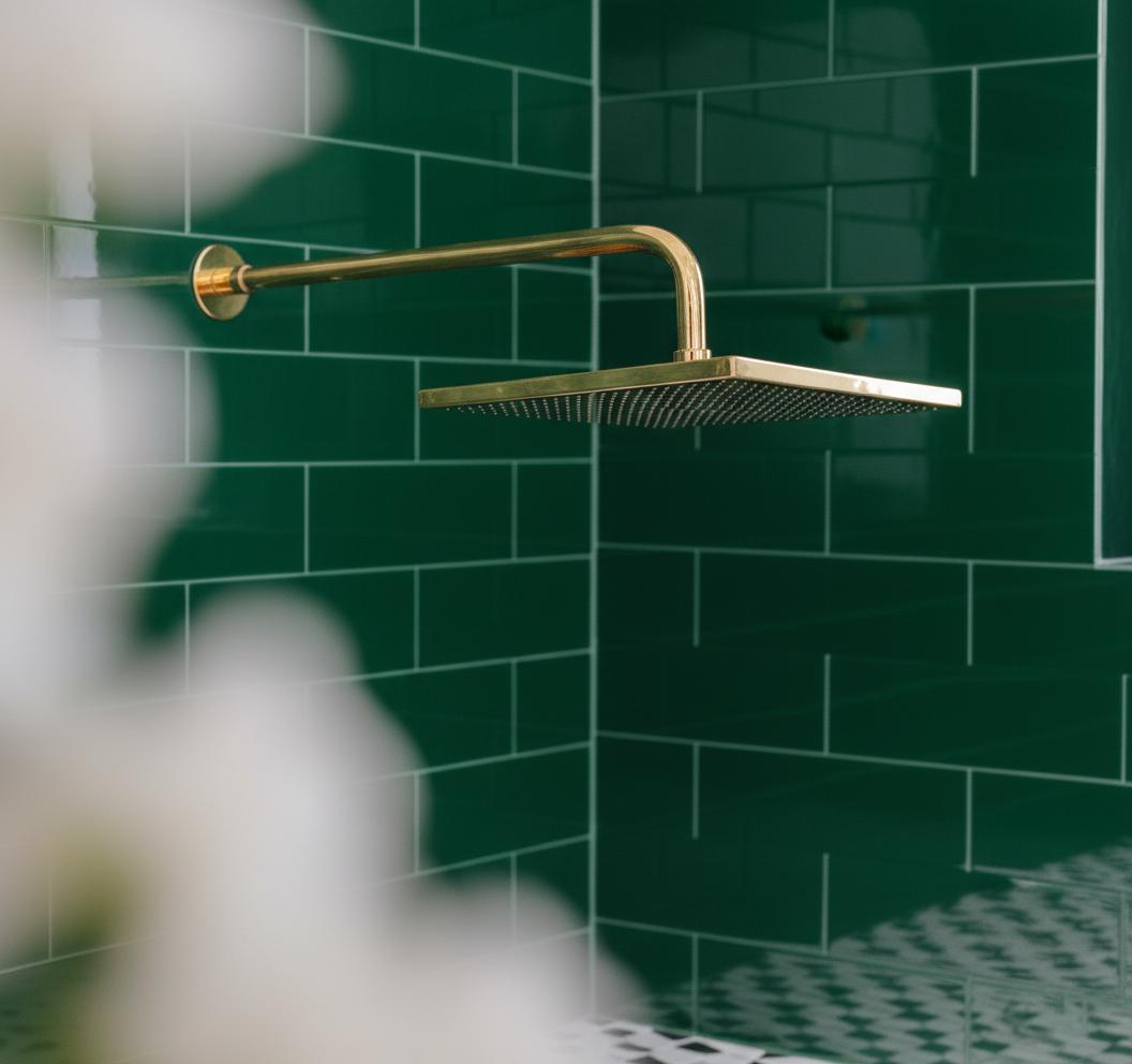 Unlacquered Solid Brass Square Rainfall Shower Head – Handmade Wall Mount Shower Arm