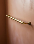 Hammered Solid Brass Towel Bar – Unlacquered Wall Mount Bathroom Rail