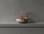 Handmade Patina Copper Vessel Sink with Hammered Interior for Luxury Bathroom Vanity Designs