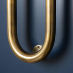 Handmade Oval Brass Door Pull Handle Minimalist Solid Metal Hardware for Modern Interiors