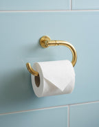 Solid Unlacquered Brass Toilet Paper Holder – Vintage Wall-Mount Bathroom Fixture