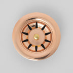 Solid Copper Sink Drain Stopper – Handmade Bathroom & Kitchen Drain Cover, Unlacquered Copper Strainer with Patina