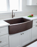 Handmade Hammered Copper Farmhouse Sink – Large Apron Front Kitchen Basin