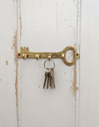 Engraved Brass Key Hook Rack – Unlacquered Wall Mount Key Holder