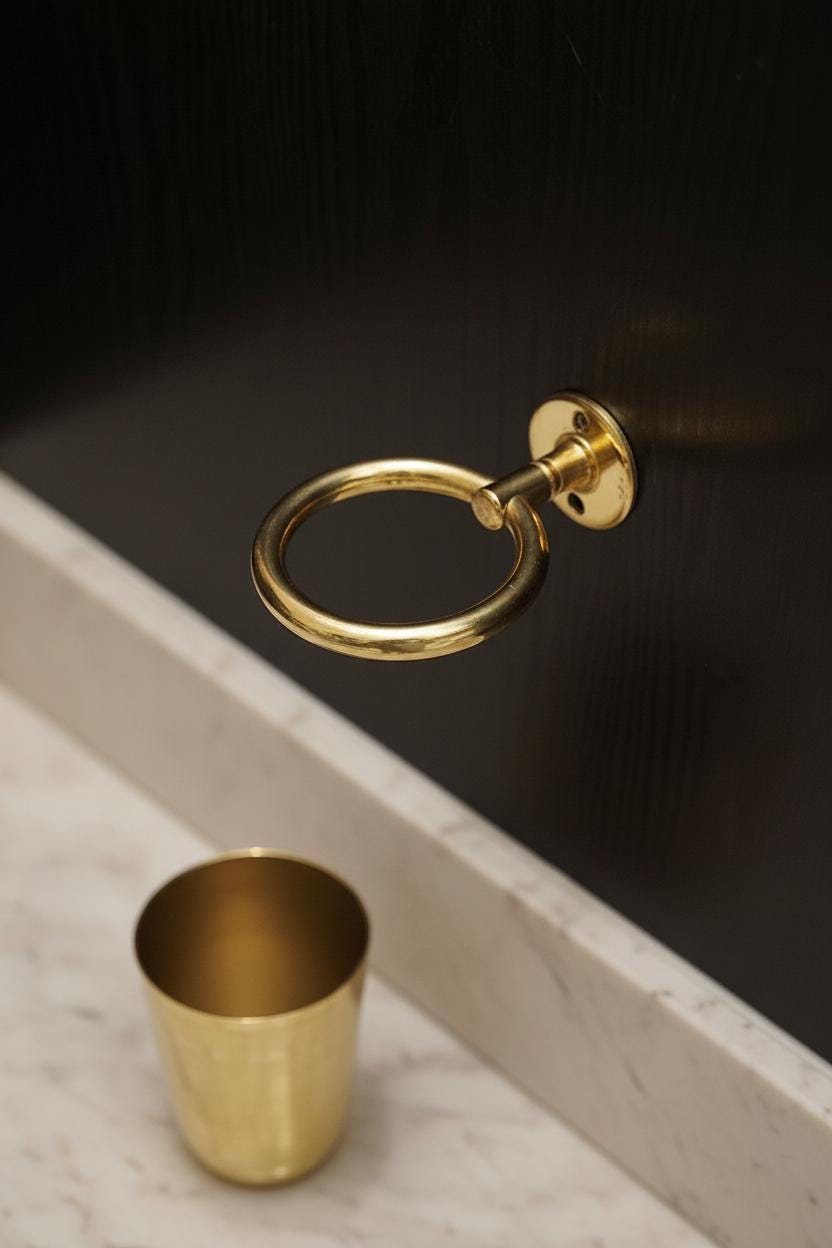 Solid Unlacquered Brass Toothbrush Holder – Wall Mount Bathroom Cup