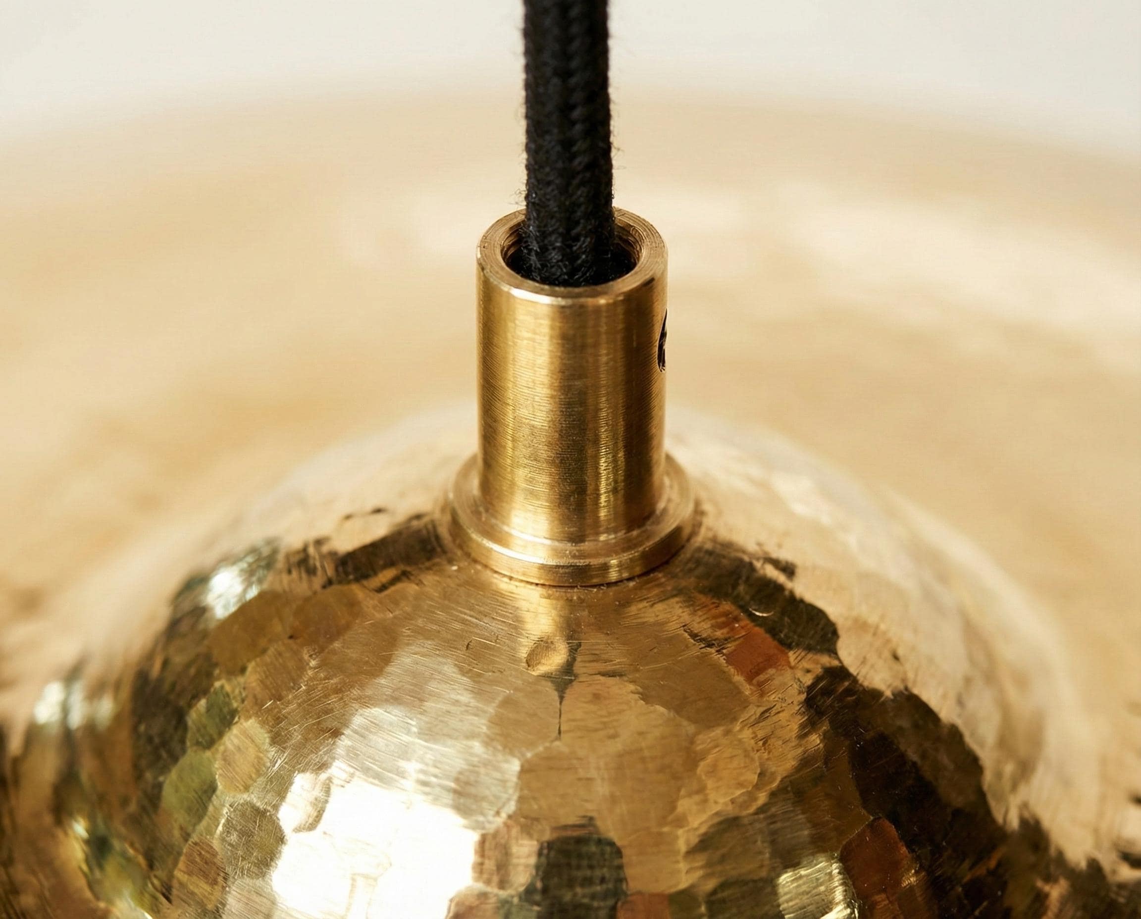 Hand Hammered Brass Pendant Light – Solid Brass Hanging Ceiling Lamp for Kitchen Island, Dining Table, Bar or Entryway