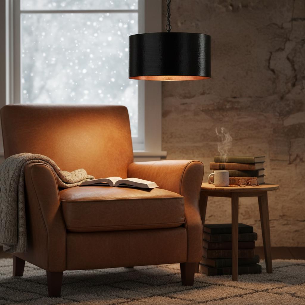 Handmade Hammered Pendant Light Solid Copper Shade with Matte Black Finish for Modern Luxury Interiors