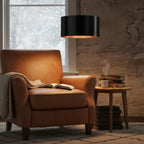 Handmade Hammered Pendant Light Solid Copper Shade with Matte Black Finish for Modern Luxury Interiors