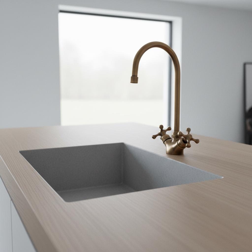 Bronze Brass Bathroom Sink Faucet – Handmade Solid Brass Basin Mixer Tap with Cross Handles