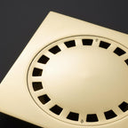 Solid Brass Square Floor Drain Cover – Luxury Shower Drain with Removable Round Strainer for Bathroom