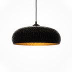 Handmade Hammered Brass Dome Pendant Light with Warm Brass Interior Ceiling Fixture