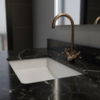 Bronzed Brass Basin Faucet, Handmade Solid Brass Bathroom Sink Mixer Tap with Cross Handles