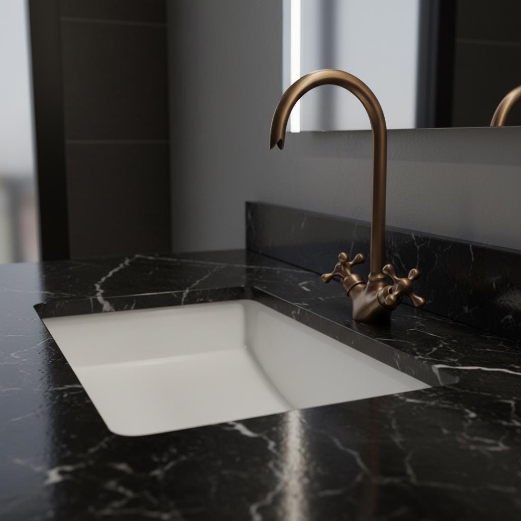 Bronzed Brass Basin Faucet, Handmade Solid Brass Bathroom Sink Mixer Tap with Cross Handles