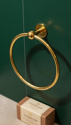 Solid Unlacquered Brass Towel Ring – Minimalist Wall-Mount Bathroom Holder