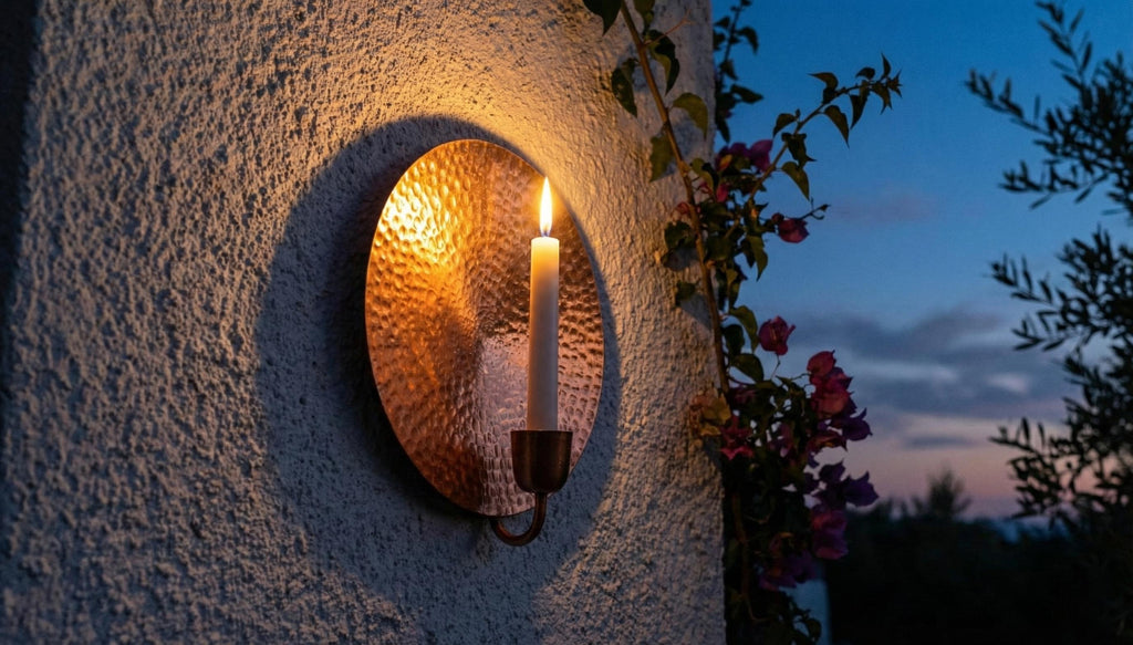 Handcrafted Copper Wall Candle Holder – Hand Hammered Vintage Wall Sconce