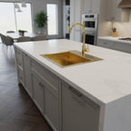 Handmade Square Brass Basin – Hammered Unlacquered Brass Undermount or Drop-In Kitchen, Bar or Prep Sink