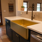 Handmade Solid Brass Farmhouse Sink, Apron Front Kitchen Basin, Unlacquered Brass Trough Sink