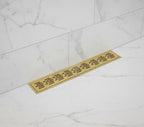 Solid Brass Linear Shower Drain Polished Finish Modern Floor Drain for Luxury Bathrooms