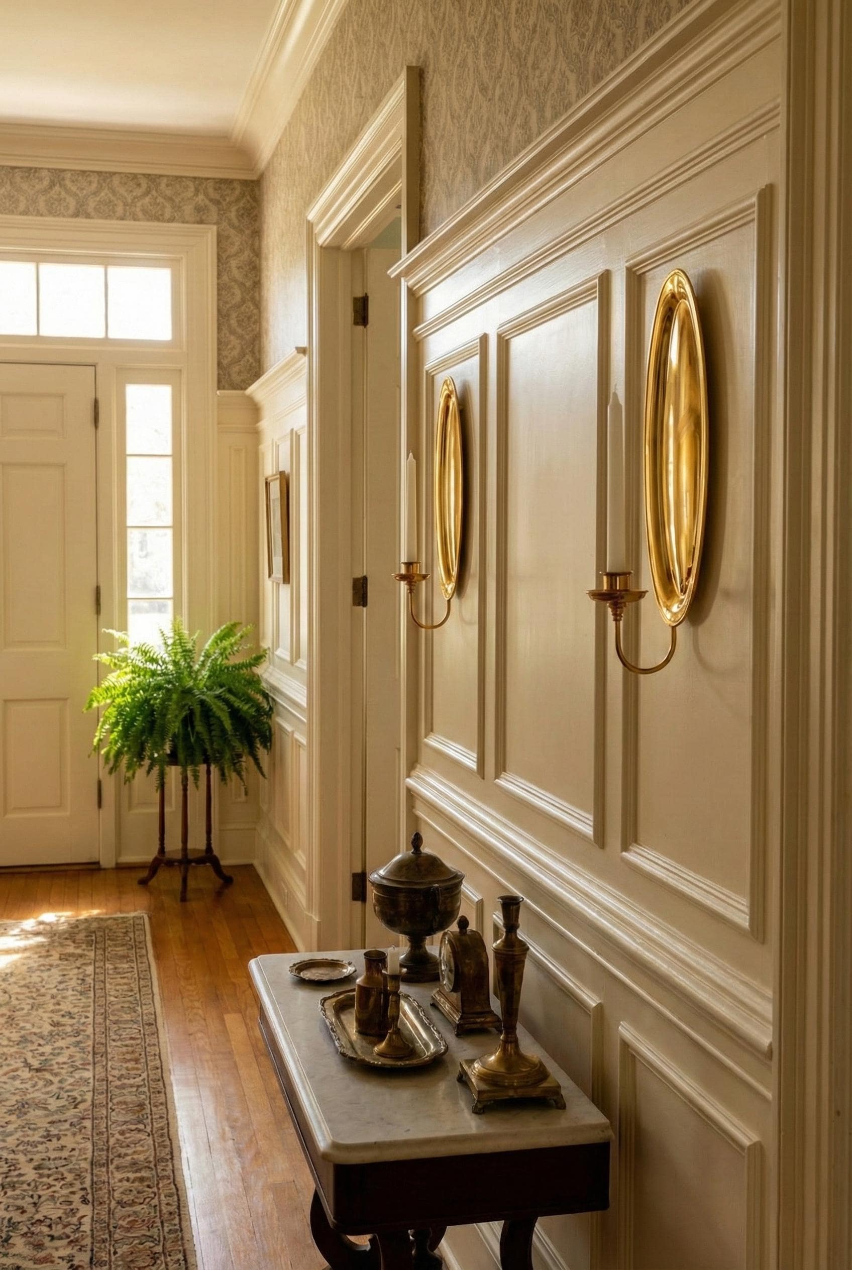 Pair of Unlacquered Solid Brass Wall Candle Holders, Handmade Vintage Sconce Decor