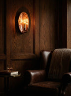 Pair of Unlacquered Copper Wall Candle Holder Hammered Oval Brass Style Sconce