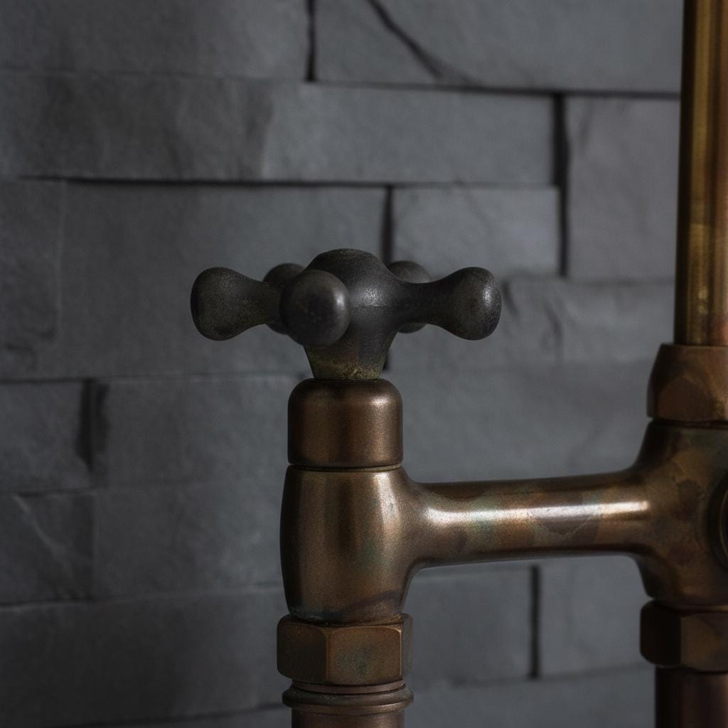 Brass Bridge Faucet with Sprayer – Handmade Kitchen Mixer Tap, Farmhouse Sink Faucet