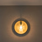 Unlacquered Brass Wall Light – Helios Inspired Round Backplate Sconce with Exposed Bulb