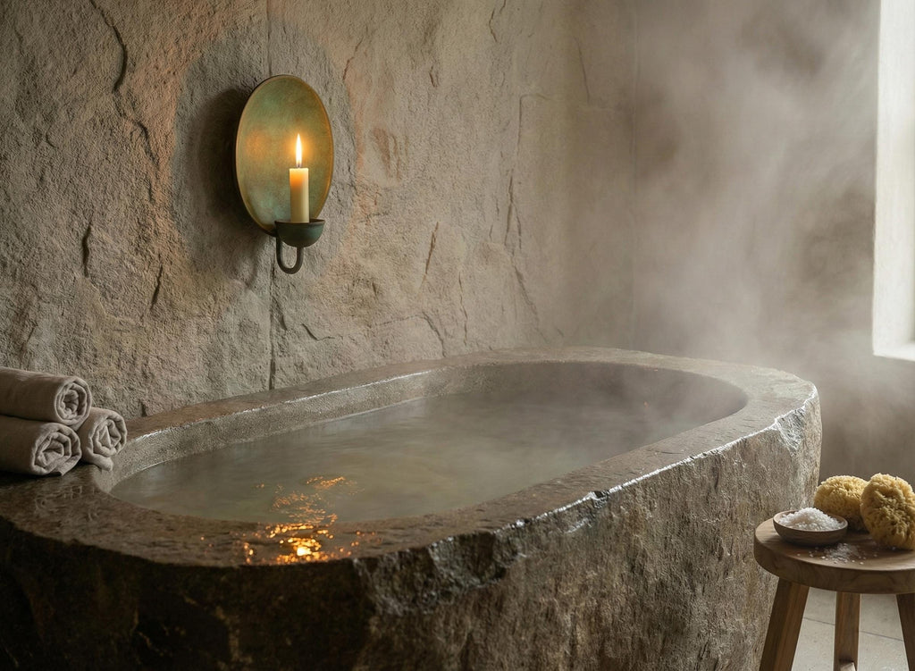 Handcrafted Copper Oxidated Wall-Mount Round Candle Holder, Brass Vintage Patina Sconce