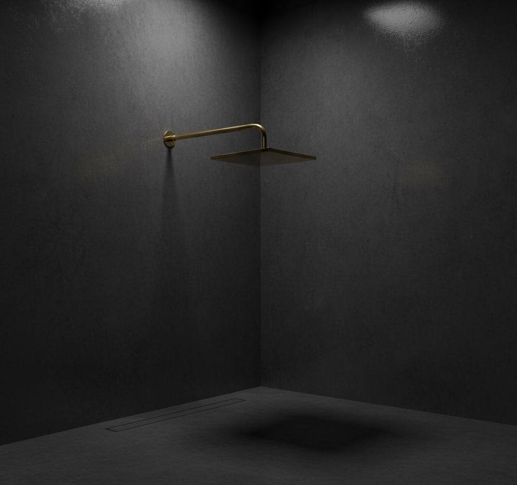 Unlacquered Solid Brass Square Rainfall Shower Head – Handmade Wall Mount Shower Arm
