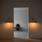 Unlacquered Brass Wall Light – Handmade Straight Arm Cone Shade Sconce for Bathroom or hallways