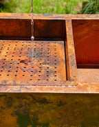 Copper Farmhouse Kitchen Sink – Double Basin Apron Front Workstation with Hammered Texture