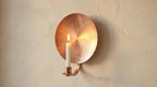 Handcrafted Copper Wall Candle Holder Sconce, Hammered Disc Taper Holder